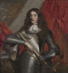 Portræt af kong James II og VII i rustning som hertug af York (1633-1701)